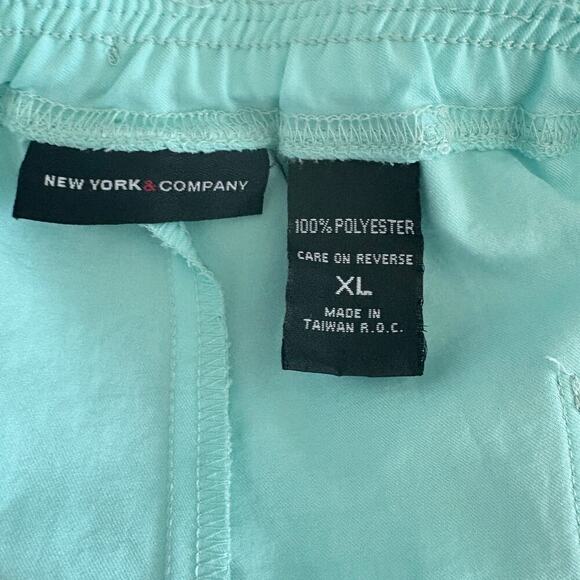 New York & Company aqua lounge pants XL wide leg drawstring stripe - Picture 3 of 5
